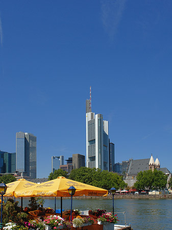 Foto Skyline von Frankfurt mit Schöfferhofer Weizen - Frankfurt am Main