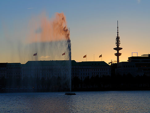 Sonnenuntergang über der Binnenalster Fotos